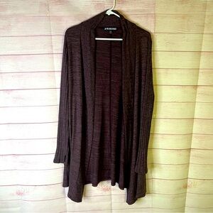 Ink Love & Peace Purplish Open Front Cardigan Sweater Size Large‎